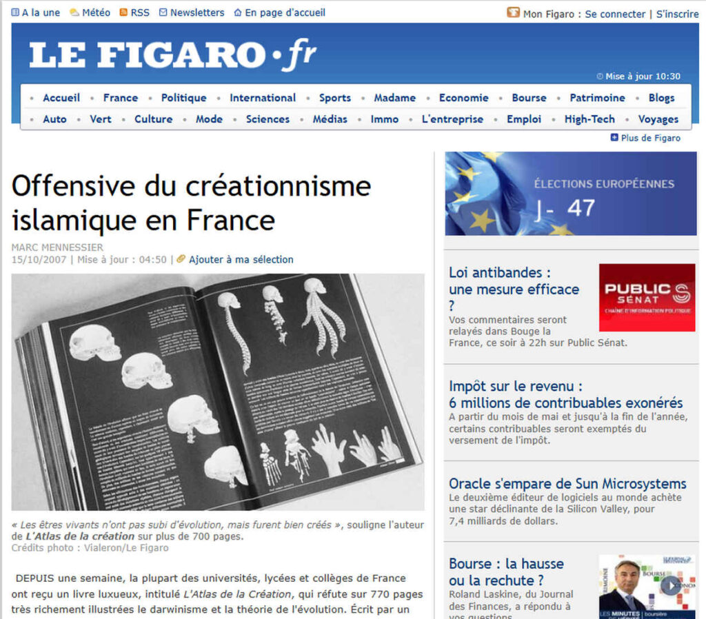 Yaratılış Atlası Le Figaro Dergisinde